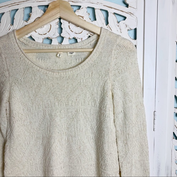 Anthropologie Moth Cream Fringe Sweater - Picture 2 of 5